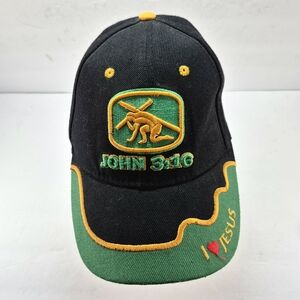 KYS Design John 3:16 Christian Hat Black & Green Jesus Parody Ball Cap OS
